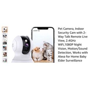 Wireless pet camera‎ works with alexa also good for kids and elderly